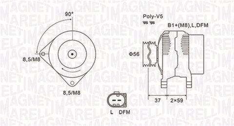 Obrázok Alternátor MAGNETI MARELLI 063731541010