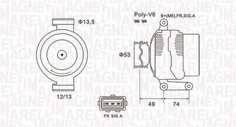 Obrázok Alternátor MAGNETI MARELLI 063731635010