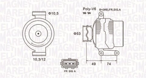 Obrázok Alternátor MAGNETI MARELLI 063731638010