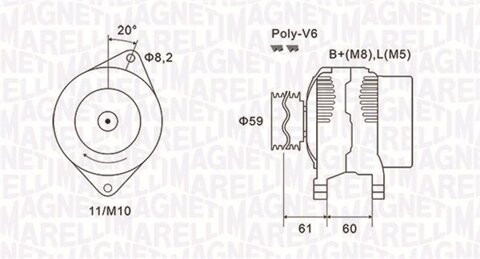 Obrázok Alternátor MAGNETI MARELLI 063731643010