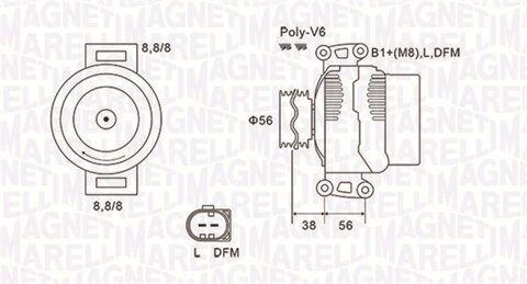 Obrázok Alternátor MAGNETI MARELLI 063731811010