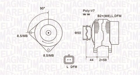 Obrázok Alternátor MAGNETI MARELLI 063731827010