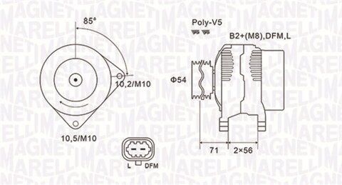 Obrázok Alternátor MAGNETI MARELLI 063731960010