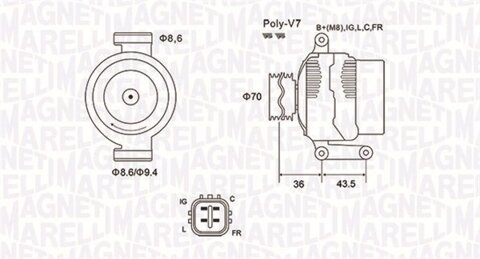 Obrázok Alternátor MAGNETI MARELLI 063731980010