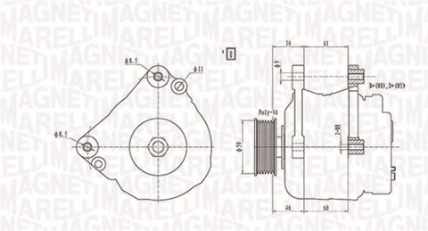 Obrázok Alternátor MAGNETI MARELLI 063738290010