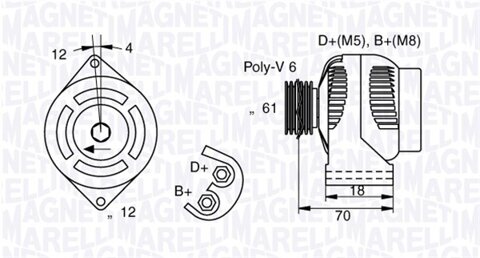 Obrázok Alternátor MAGNETI MARELLI 12V 063377005010