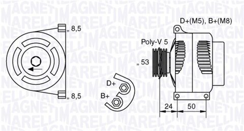 Obrázok Alternátor MAGNETI MARELLI 063377013010