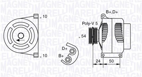 Obrázok Alternátor MAGNETI MARELLI 063377027010