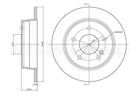 Obrázok Brzdový kotúč METELLI plne, 258mm 23-0315C (230315C)