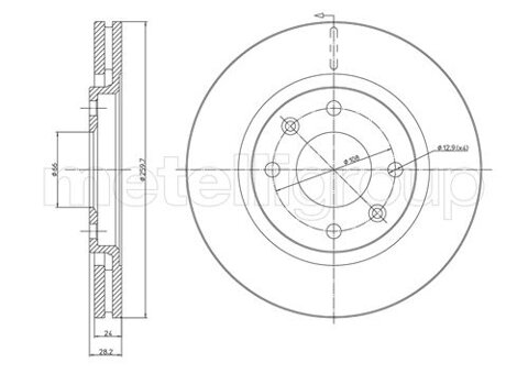 Obrázok Brzdový kotúč METELLI vetraný, 260mm 23-0455 (230455)