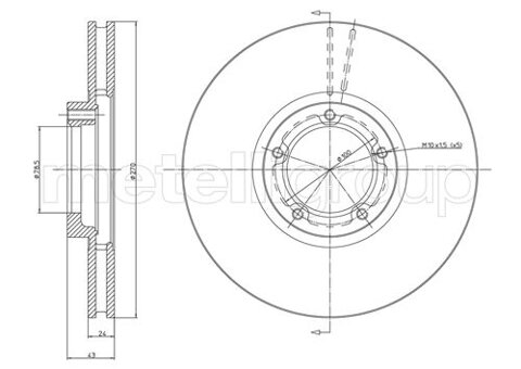 Obrázok Brzdový kotúč METELLI vetraný, 270mm 23-0458 (230458)