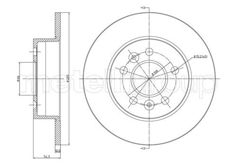 Obrázok Brzdový kotúč METELLI plne, 265mm 23-0482C (230482C)