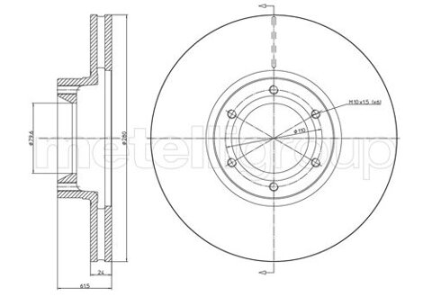 Obrázok Brzdový kotúč METELLI vetraný, 280mm 23-0499C (230499C)