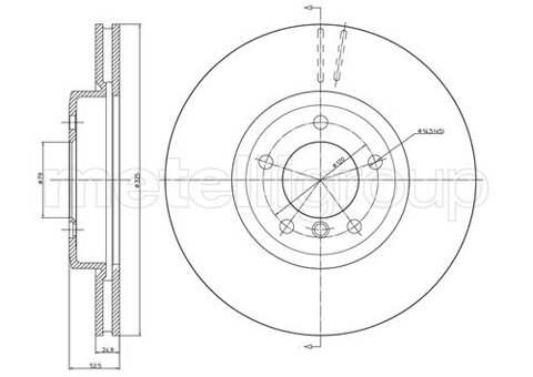 Obrázok Brzdový kotúč METELLI vetraný, 325mm 23-0518C (230518C)