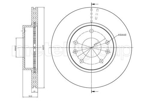 Obrázok Brzdový kotúč METELLI 277mm, vetraný 23-0574C (230574C)