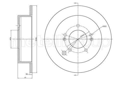 Obrázok Brzdový kotúč METELLI Zadna naprava, plne, 284mm 23-0592C (230592C)