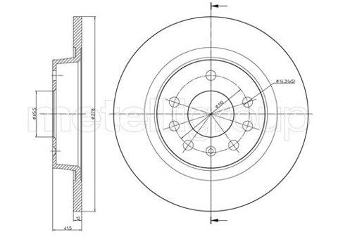 Obrázok Brzdový kotúč METELLI Zadna naprava, plne, 278mm 23-0609C (230609C)