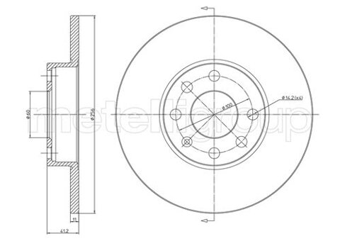 Obrázok Brzdový kotúč METELLI 256mm, plne 23-0627 (230627)