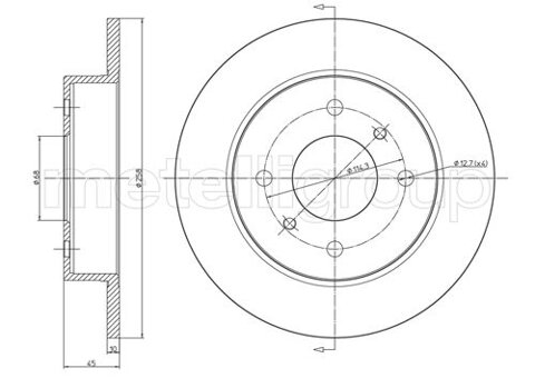 Obrázok Brzdový kotúč METELLI 258mm, plne 23-0633 (230633)