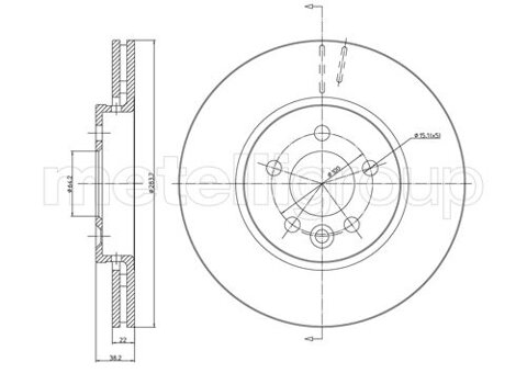 Obrázok Brzdový kotúč METELLI predna naprava, vetraný, 284mm 23-0643 (230643)