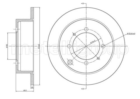 Obrázok Brzdový kotúč METELLI 262mm, plne 23-0651 (230651)