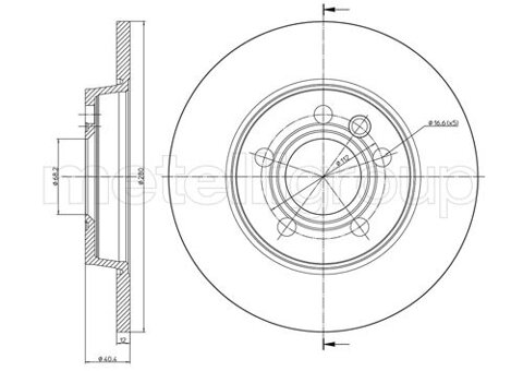 Obrázok Brzdový kotúč METELLI 280mm, plne 23-0657 (230657)