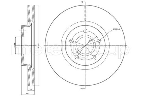 Obrázok Brzdový kotúč METELLI predna naprava, vetraný, 300mm 23-0687C (230687C)