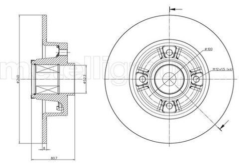 Obrázok Brzdový kotúč METELLI Zadna naprava, 240mm, plne 23-0722 (230722)