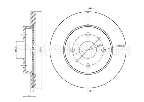 Obrázok Brzdový kotúč METELLI predna naprava, vetraný, 246mm 23-0923C (230923C)