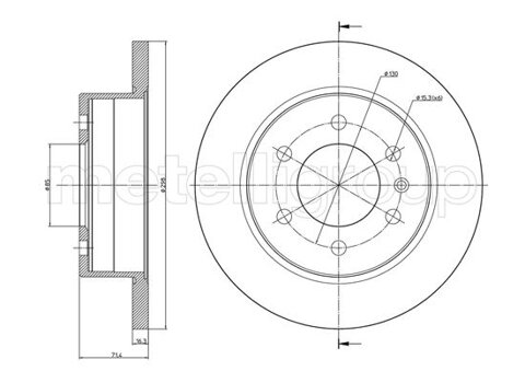 Obrázok Brzdový kotúč METELLI Zadna naprava, plne, 298mm 23-0936 (230936)