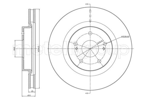 Obrázok Brzdový kotúč METELLI predna naprava, vetraný, 294,5mm 23-0966C (230966C)