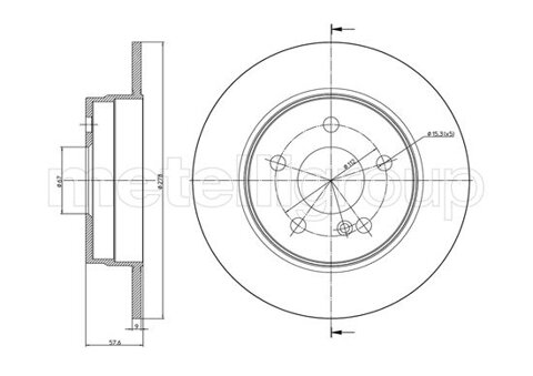 Obrázok Brzdový kotúč METELLI Zadna naprava, 278mm, plne 23-0982C (230982C)