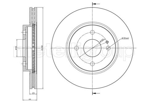 Obrázok Brzdový kotúč METELLI predna naprava, vetraný, 258mm 23-0983 (230983)