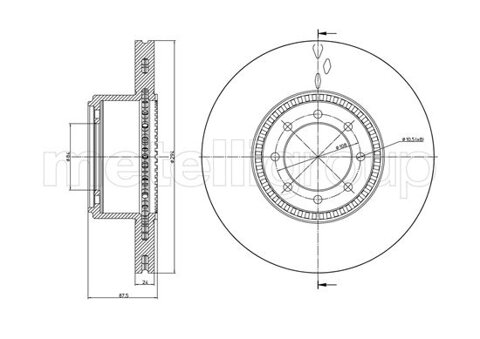 Obrázok Brzdový kotúč METELLI Zadna naprava, vetraný, 294mm 23-0994C (230994C)