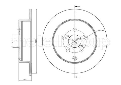 Obrázok Brzdový kotúč METELLI Zadna naprava, plne, 280mm 23-1010C (231010C)