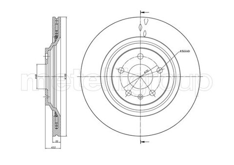 Obrázok Brzdový kotúč METELLI Zadna naprava, vetraný, 330mm 23-1020C (231020C)