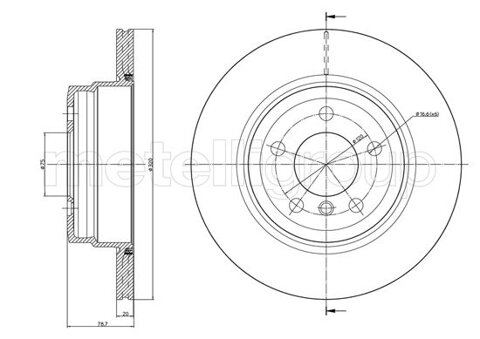 Obrázok Brzdový kotúč METELLI Zadna naprava, vetraný, 320mm 23-1025C (231025C)