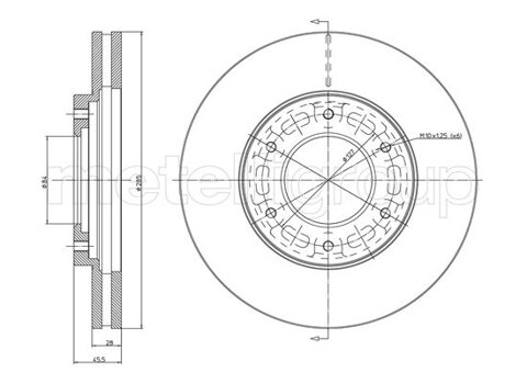 Obrázok Brzdový kotúč METELLI predna naprava, vetraný, 285mm 23-1058C (231058C)