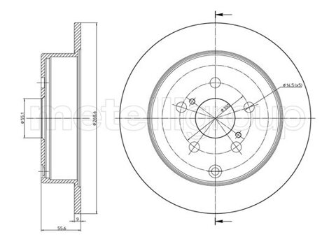 Obrázok Brzdový kotúč METELLI Zadna naprava, plne, 269mm 23-1063C (231063C)