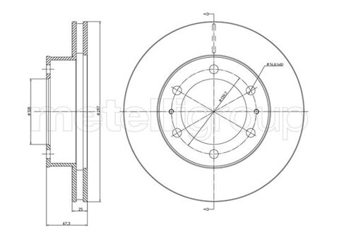 Obrázok Brzdový kotúč METELLI predna naprava, vetraný, 297,2mm 23-1077C (231077C)