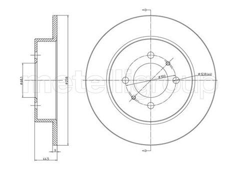 Obrázok Brzdový kotúč METELLI Zadna naprava, plne, 258mm 23-1083C (231083C)