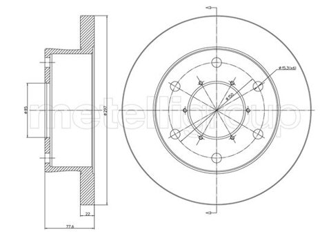 Obrázok Brzdový kotúč METELLI predna naprava, plne, 297mm 23-1088C (231088C)