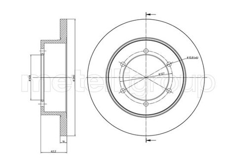 Obrázok Brzdový kotúč METELLI Zadna naprava, plne, 280mm 23-1109C (231109C)