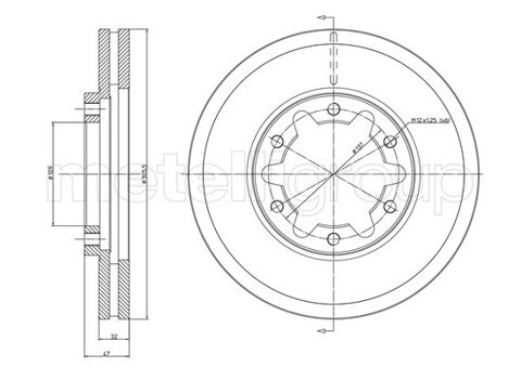 Obrázok Brzdový kotúč METELLI predna naprava, vetraný, 305,5mm 23-1175 (231175)