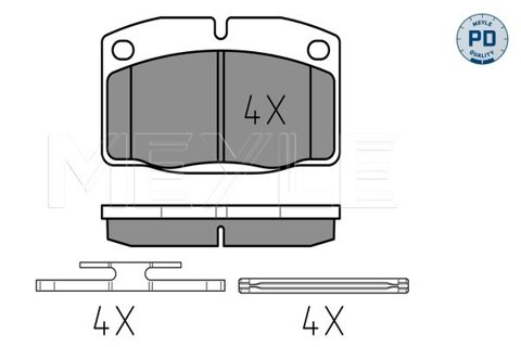 Obrázok Sada brzdových platničiek kotúčovej brzdy MEYLE GERMANY Autoparts AG 025 209 3915/PD