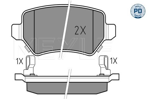 Obrázok Sada brzdových platničiek kotúčovej brzdy MEYLE GERMANY Autoparts AG 025 234 1715/PD