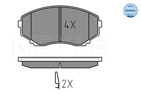 Obrázok Sada brzdových platničiek kotúčovej brzdy MEYLE GERMANY Autoparts AG 025 235 1516/W