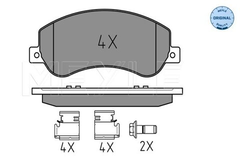 Obrázok Sada brzdových platničiek kotúčovej brzdy MEYLE GERMANY Autoparts AG 025 244 8418