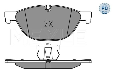 Obrázok Sada brzdových platničiek kotúčovej brzdy MEYLE GERMANY Autoparts AG 025 250 4519/PD