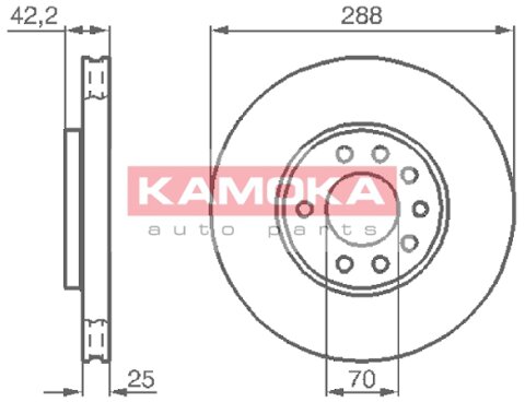 Obrázok Brzdový kotúč Kamoka Auto Parts 1031620